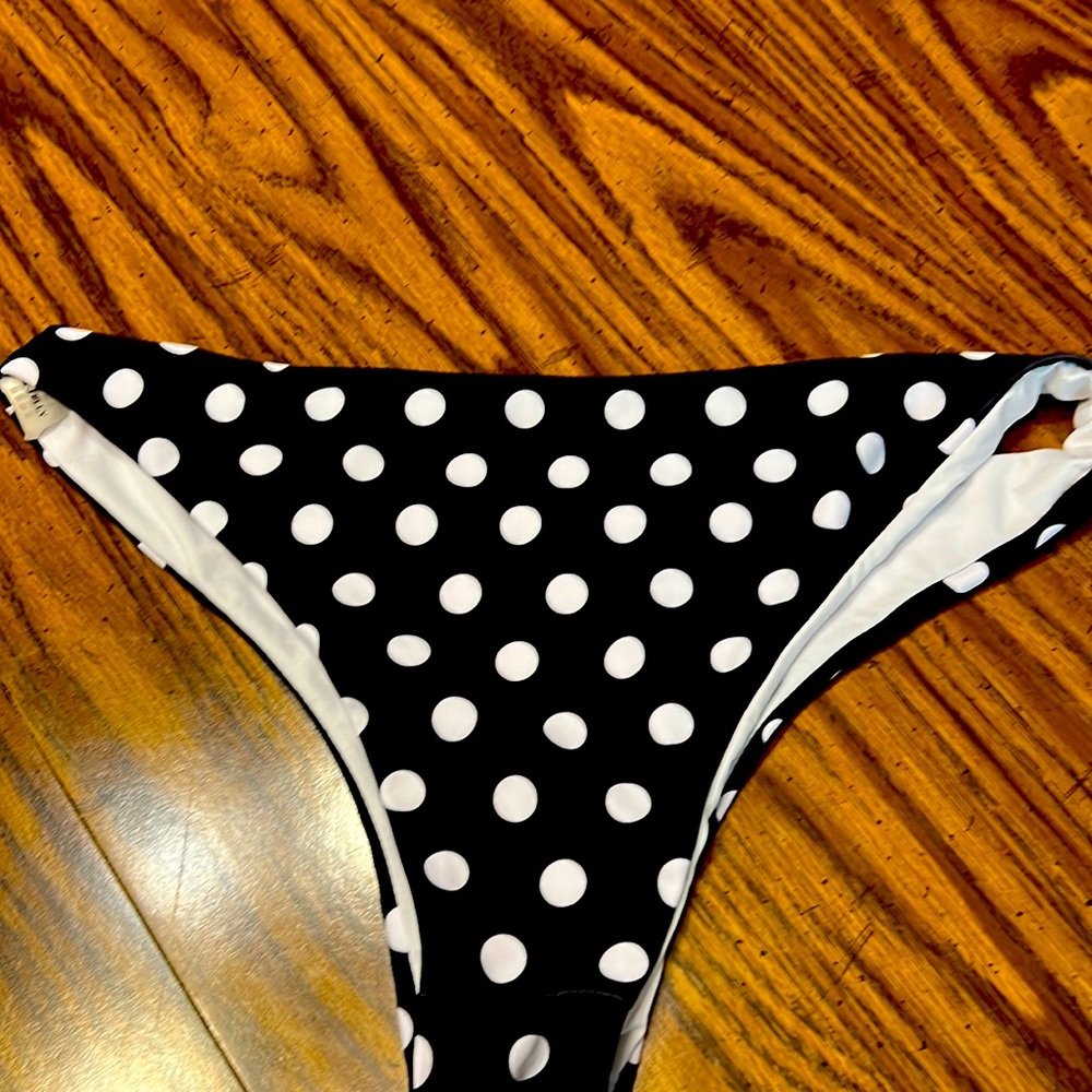Blooming Jelly Black and White Polka Dot Swimsuit Bottom Size XL